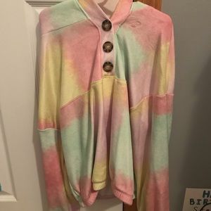 Tie-Dye Hooded Long Sleeve Sweater